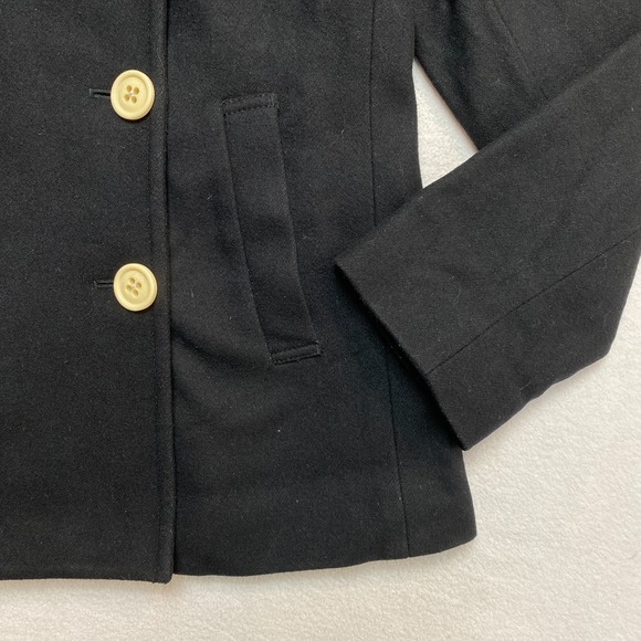 Vintage J. Crew Pea Coat Womens M Navy Double Breasted Nautical Jacket US Navy - Picture 3 of 14